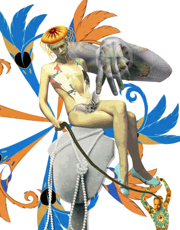 Collage Fledermaus Ausstellung