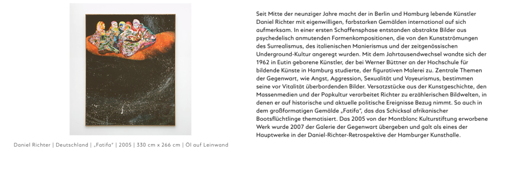 Montblanc Kulturstiftung -Daniel Richter Gemälde Fatifa -